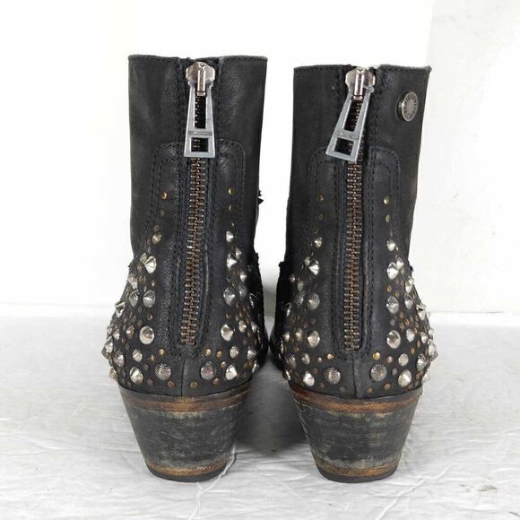 ZADIG & VOLTAIRE Women’s EU40 US 9-9,5 Black Leather Studded Ankle Boots - Picture 11 of 12
